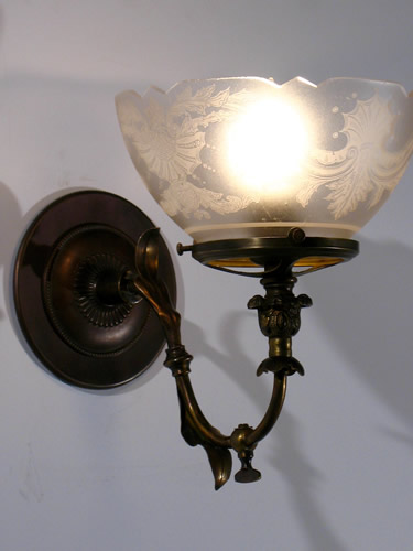 Aesthetic Gas Sconces with Deep Etch Shades